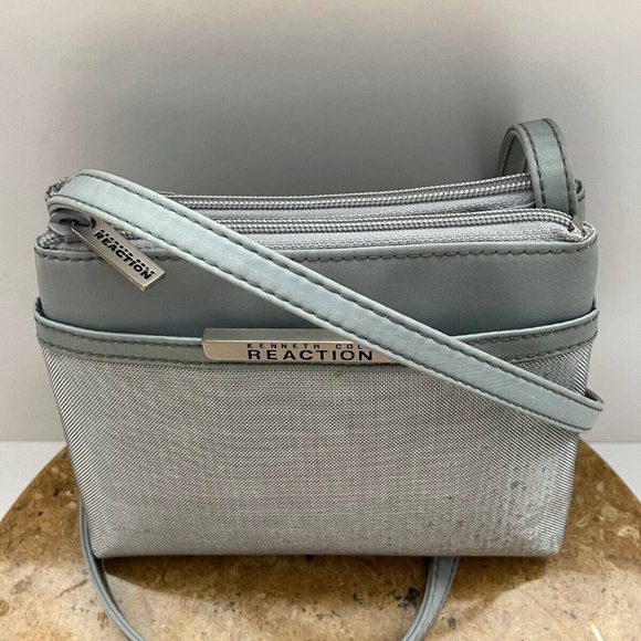 Kenneth Cole Reaction Women's Gray Inner Pocket Crossbody Strap Shoulder Bag - Picture 1 of 13